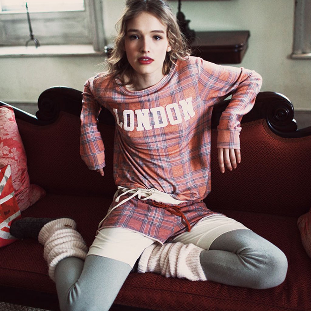 Wildfox London Plaid Set Sweatshirt And Shorts